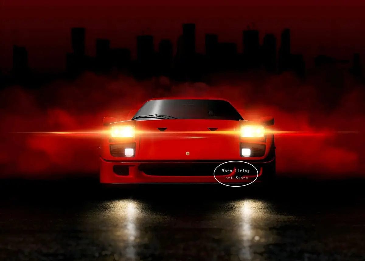 Canvanation 23 / 30x40cm Affiche Voiture De Sport Rouge Ferraris