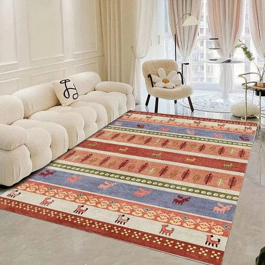 Canvanation flannel-3 / custom contact us Tapis Berbère rectangulaire style bohème – Motifs marocains & floraux 3D