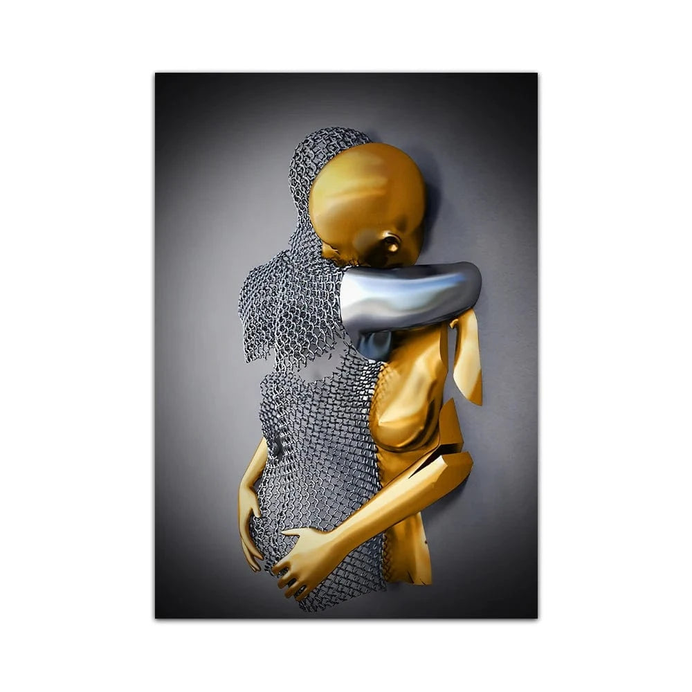 Canvanation 60x90cm / QP10731 Affiche Statue Romantique Couple
