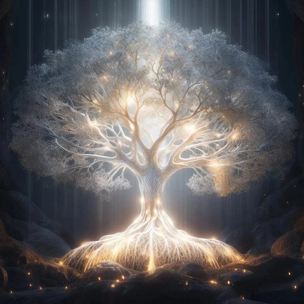 Canvanation 7 / 20x20cm Sans Cadre Poster Harmonie en Blanc: L'Arbre de Vie