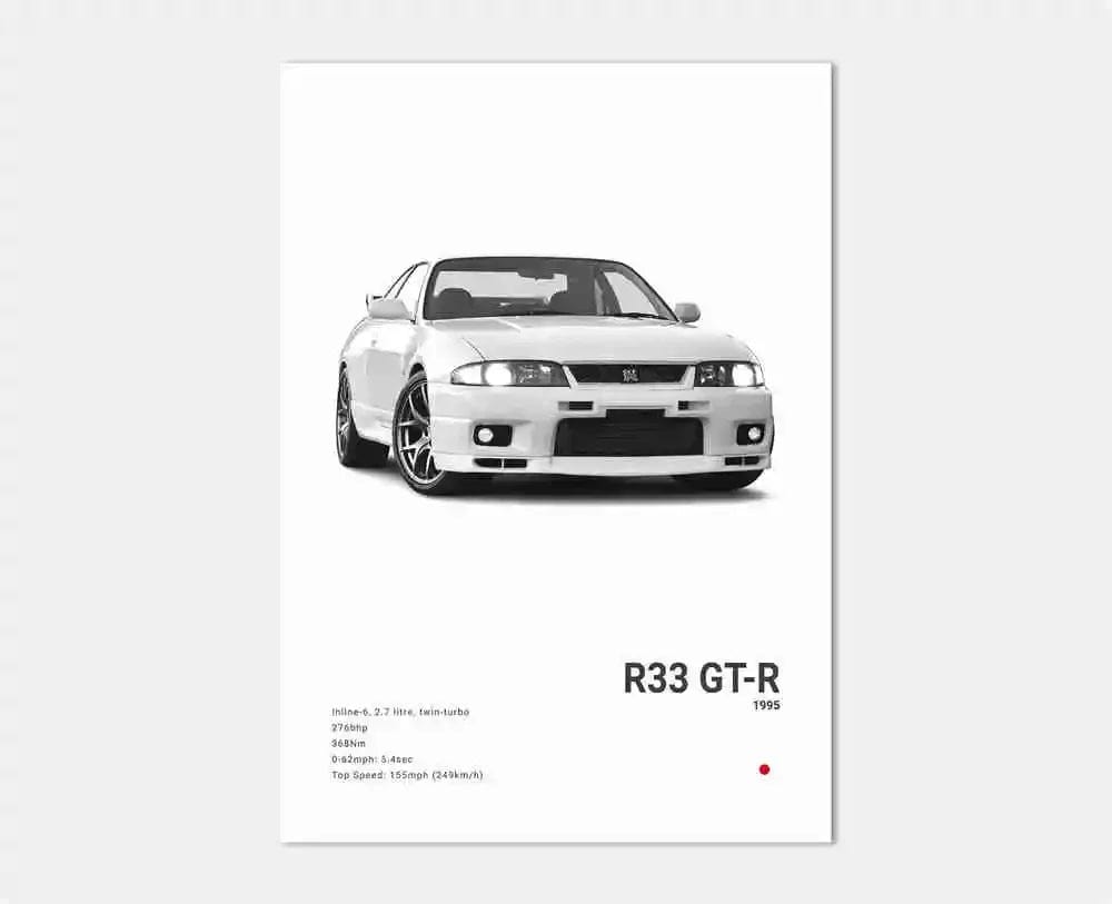 Canvanation 10 / 40x60cm Affiche Voiture Pop Noir Et Blanc Japon