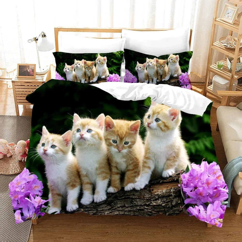 Canvanation 9 / 210x210cm 3pcs Housse De Couette - 3D Cute Chat