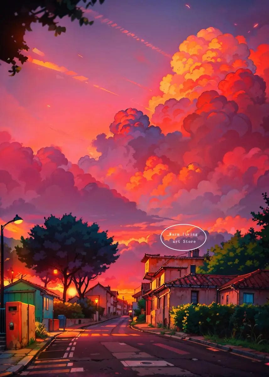 Canvanation 15 / 60X80cm Affiche Japonais De La Rue Tokyo de l'Anime Japonais Sakura