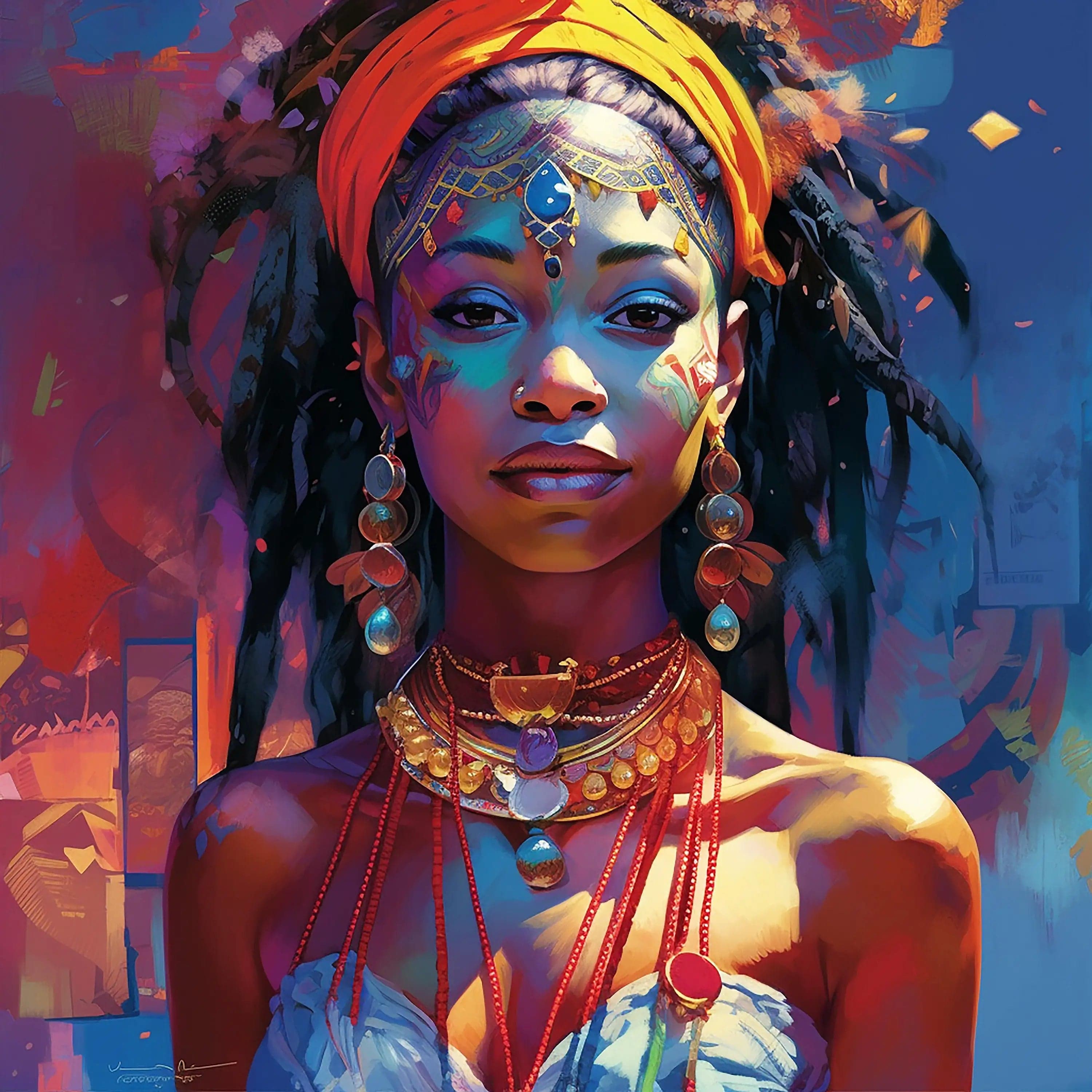 Canvanation PF 29782 / 58x58cm Affiche Femme Africaine Coloré