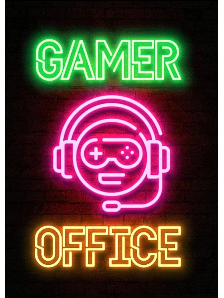 Canvanation W / 30x40cm Affiche Neon Art Gaming Zone