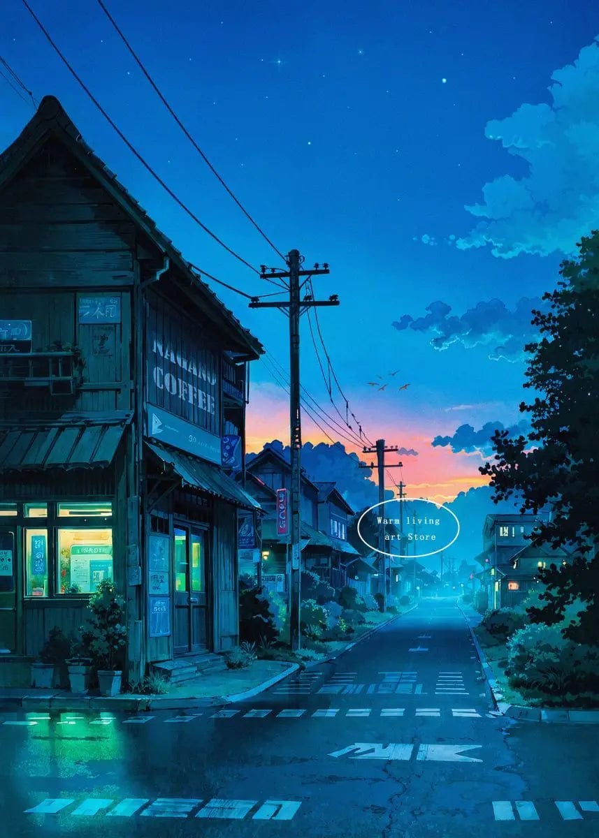 Canvanation 11 / 60X80cm Affiche Japonais De La Rue Tokyo de l'Anime Japonais Sakura