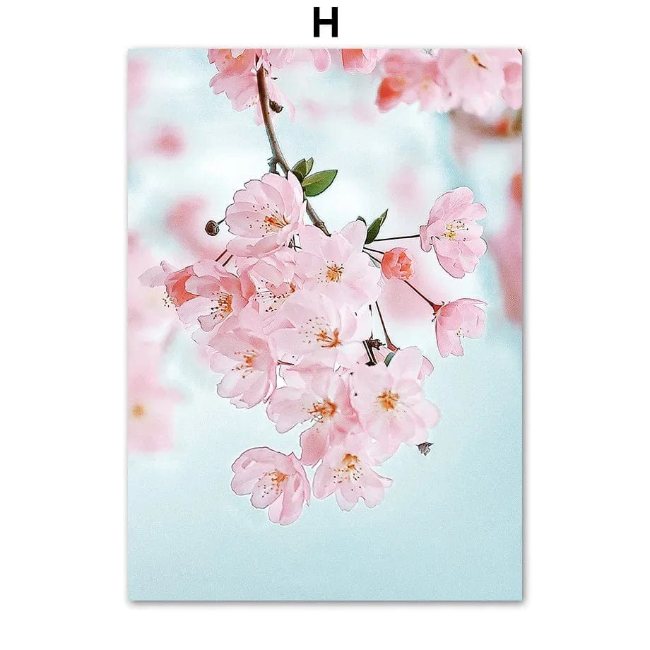 Canvanation H / 40X60cm Affiche Japonaise Mont Fuji Sakura rose