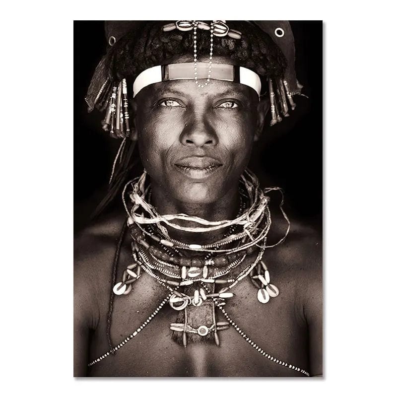 Canvanation 08 / 50x70cm Affiche Femme Africaine Noir Et Blanc