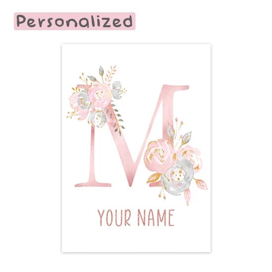 Canvanation Letter M / 40x60cm Affiche Prénom Personnalisé Pour Chambre Fille