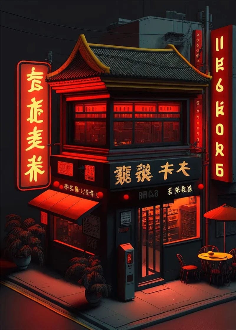 Canvanation 20 / 50x70cm Affiche Pop Art Neon Japon Tokyo Rue