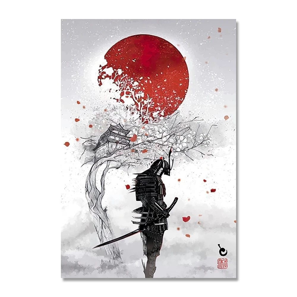 Canvanation Style 8 / 40X60cm Affiche Japonais Art Mural De Style Samouraï à L'encre