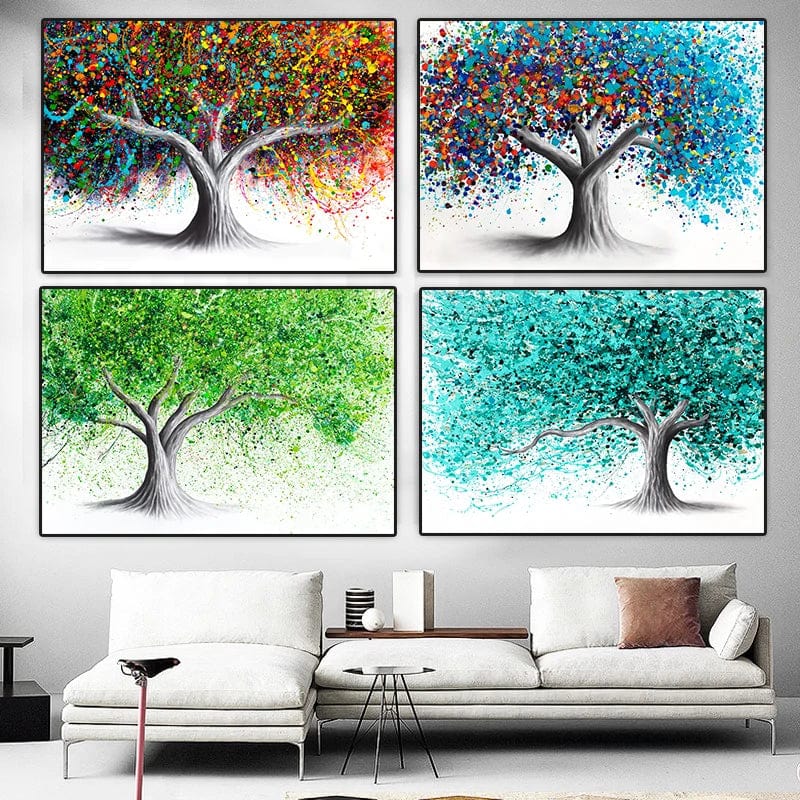Canvanation Affiche - Arbre De Vie Coloré Gustave Klilmt