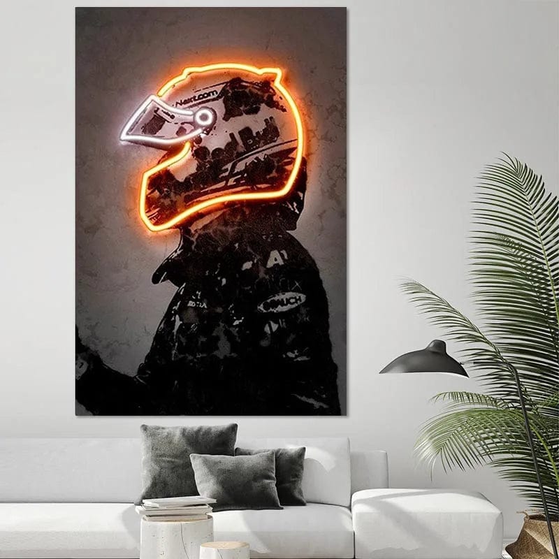 Canvanation Affiche Casque De Moto Neon