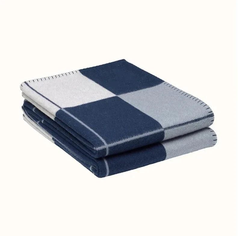 Canvanation Bleu Foncé / 135x180cm Couverture Chauffante de Luxe en Cachemire - Alliez Élégance et Confort