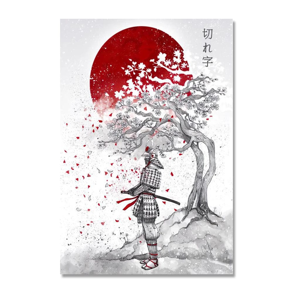 Canvanation Style 7 / 40X60cm Affiche Japonais Art Mural De Style Samouraï à L'encre
