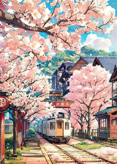 Canvanation WHITE / 30x40cm Affiche Paysage Japonais De Rue