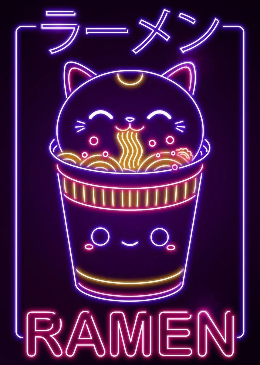 Canvanation 12 / 30x42cm Affiche Japonais Neon Retro Nourriture Ramen