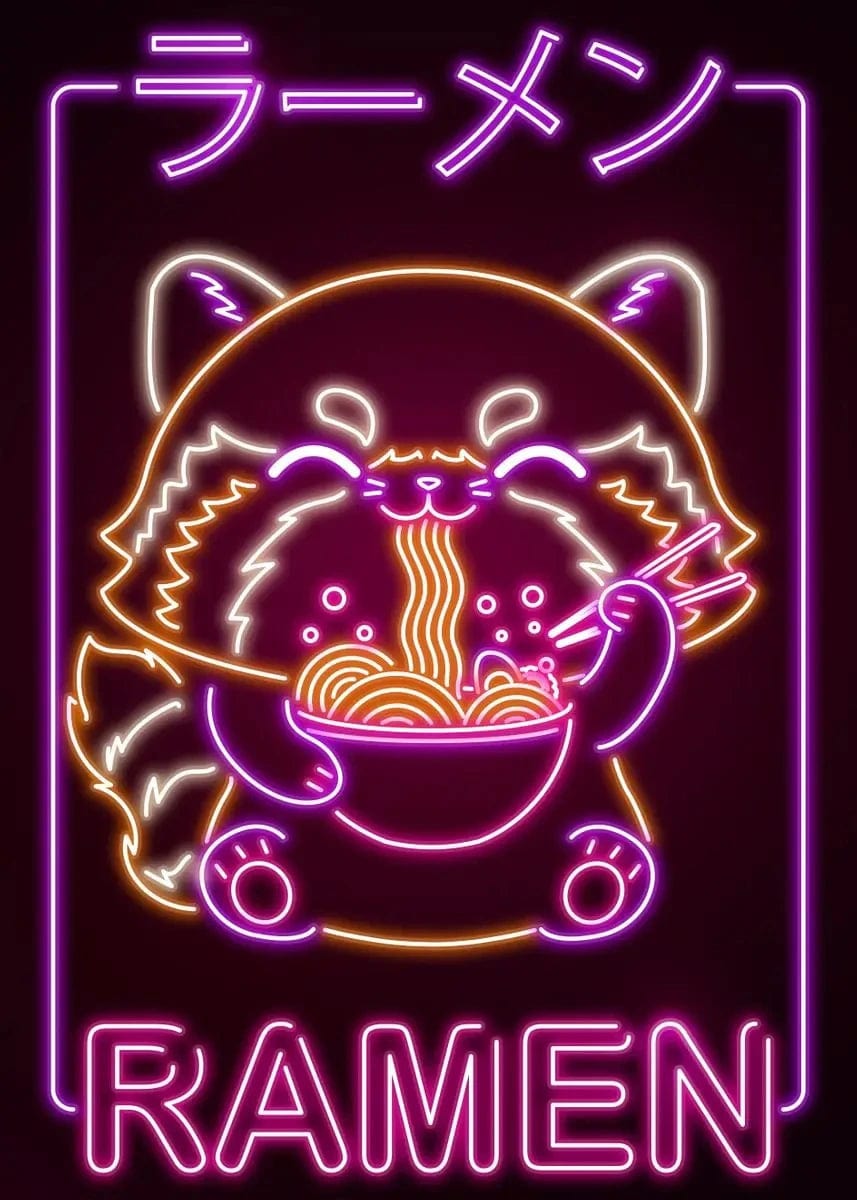 Canvanation 7 / 30x42cm Affiche Japonais Neon Retro Nourriture Ramen