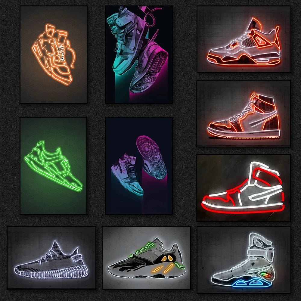 Canvanation Affiche Chambre Sneaker Jordan Neon