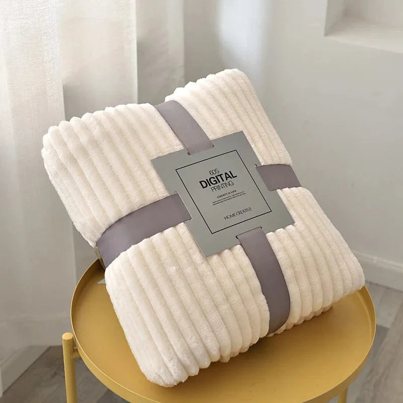 Canvanation Ivoire / 70x100cm baby Couverture Polaire Rayé