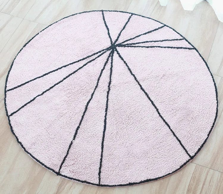 Canvanation Rose / 120x120cm Tapis de Chambre Rond – Ambiance Chaleureuse