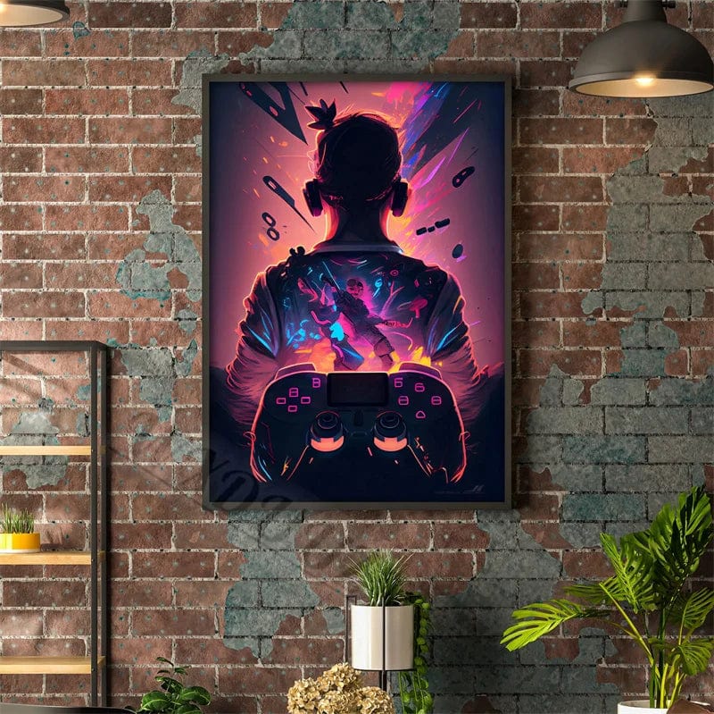 Canvanation 22 / 50x70cm Affiche Chambre 80s Coloré Punk Neon Gaming