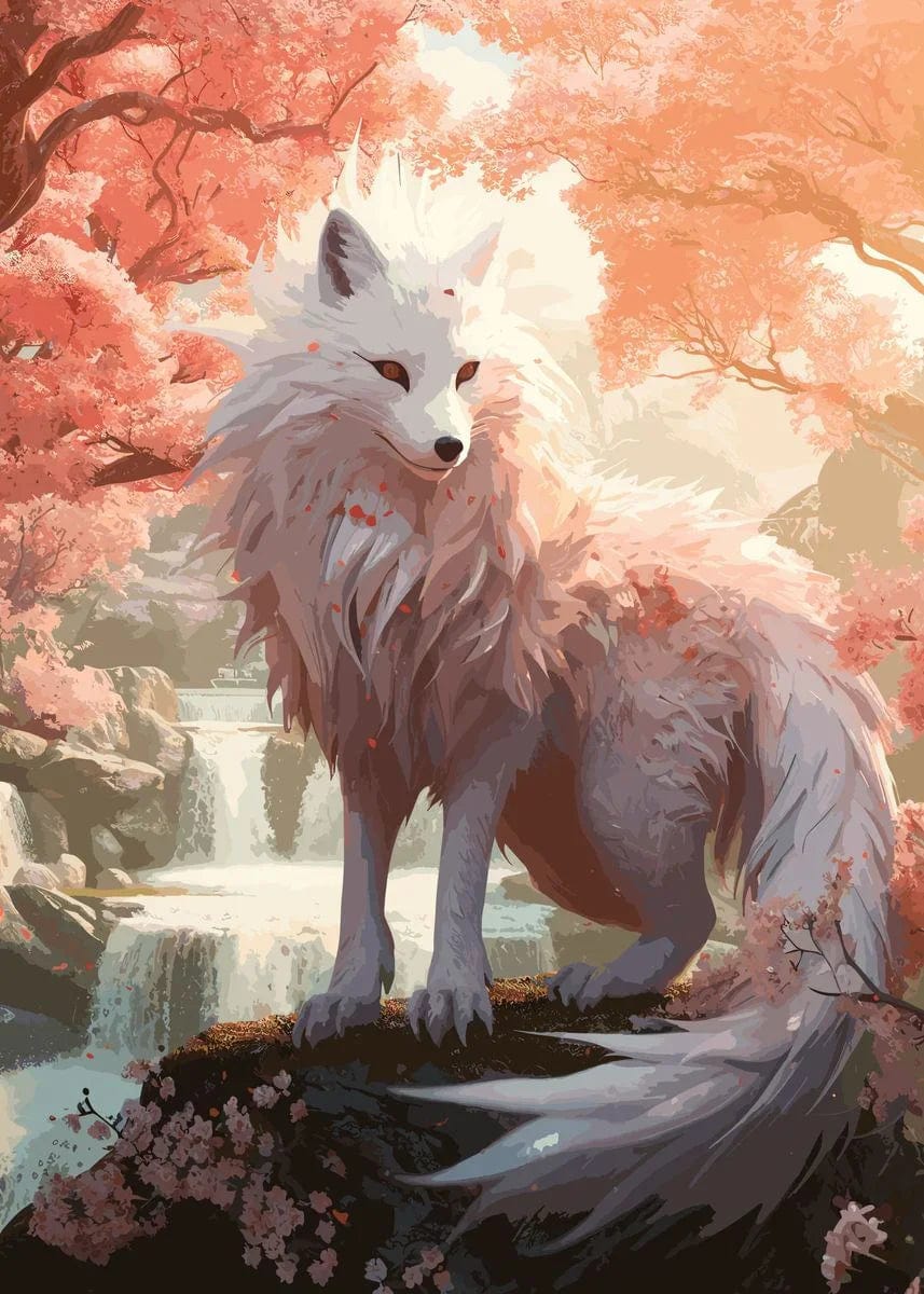 Canvanation 40X60cm / 4 Poster Japonais  Fox Kitsune