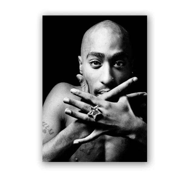 Canvanation cPH1779 / A3 30x42 cm No Frame Affiche Rap Tupac Shakur Noir Blanc Photographie