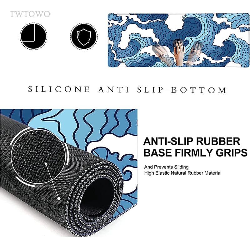 Canvanation 900x400x2 mm Tapis De Souris - Vague Bleu XL