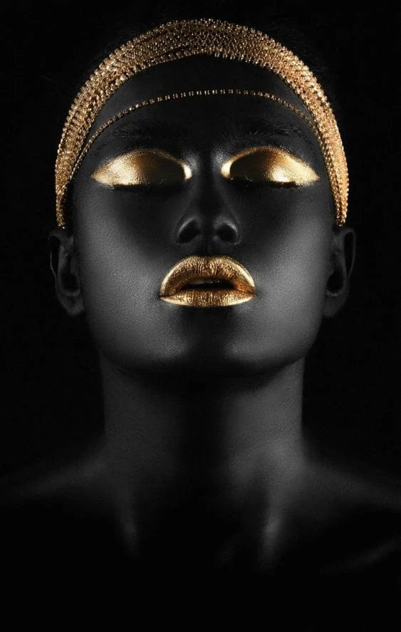 Canvanation PF 2488 / 58x90CM Affiche Femme Africaine Noir Or