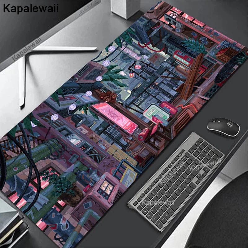 Canvanation Tapis De Souris - Cyberpunk Gaming Ville Tokyo