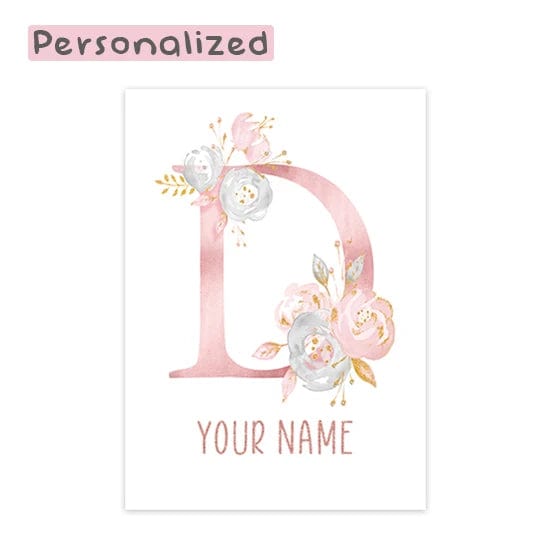 Canvanation Letter D / 40x60cm Affiche Prénom Personnalisé Pour Chambre Fille