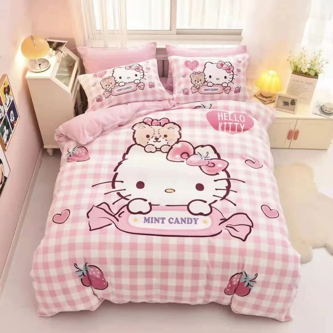 Canvanation F / US 173x218cm 3PCS Housse De Couette - Pink Hello Kitty