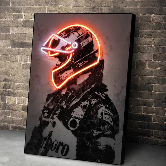 Canvanation Affiche Casque De Moto Neon