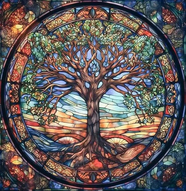Canvanation PF 29091 / 15x15cm Sans Cadre Affiche Symbiose Divine : L'Arbre de Vie dans la Mythologie