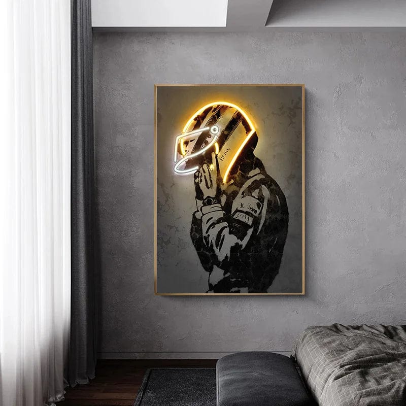 Canvanation Affiche Casque De Moto Neon