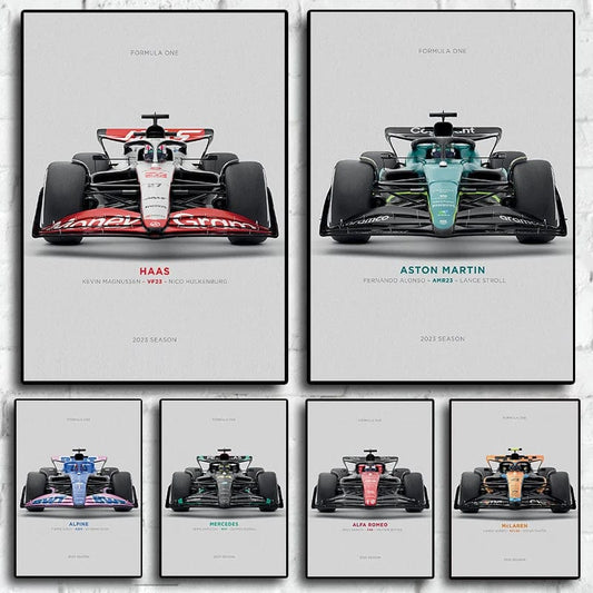 Canvanation Affiche Voiture 2023 Saison Retro Formule 1