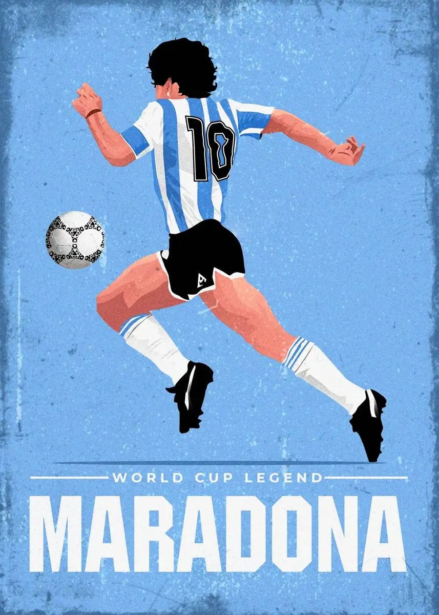 Canvanation 12 / 50x70cm Affiche Football - Maradona - Zidane