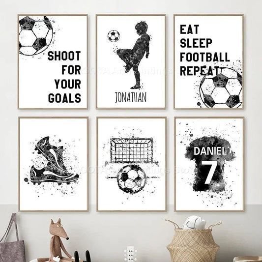 Canvanation Affiche Club De Football - Prénom Personnalisé