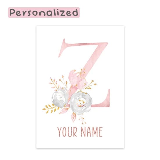 Canvanation Letter Z / 40x60cm Affiche Prénom Personnalisé Pour Chambre Fille