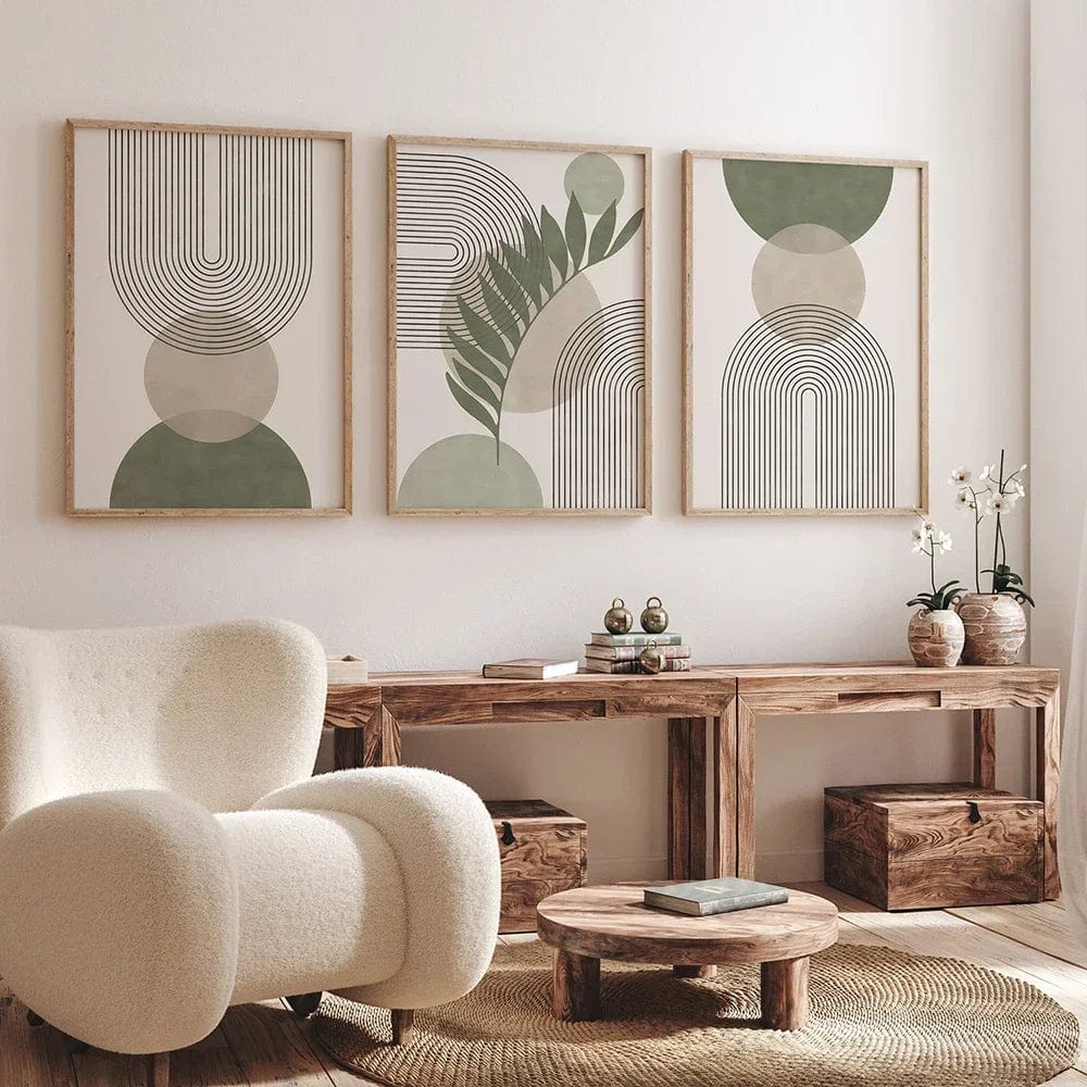 Canvanation HL049-3PCS / 30x40cm Affiche Moderne Salon Botanique Vert