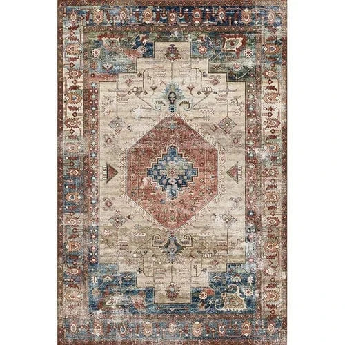 Canvanation Lint-free12 / 140x200cm 55x78.7in Tapis Berbère rectangulaire rétro moderne – Impression 3D, antidérapant & absorbant