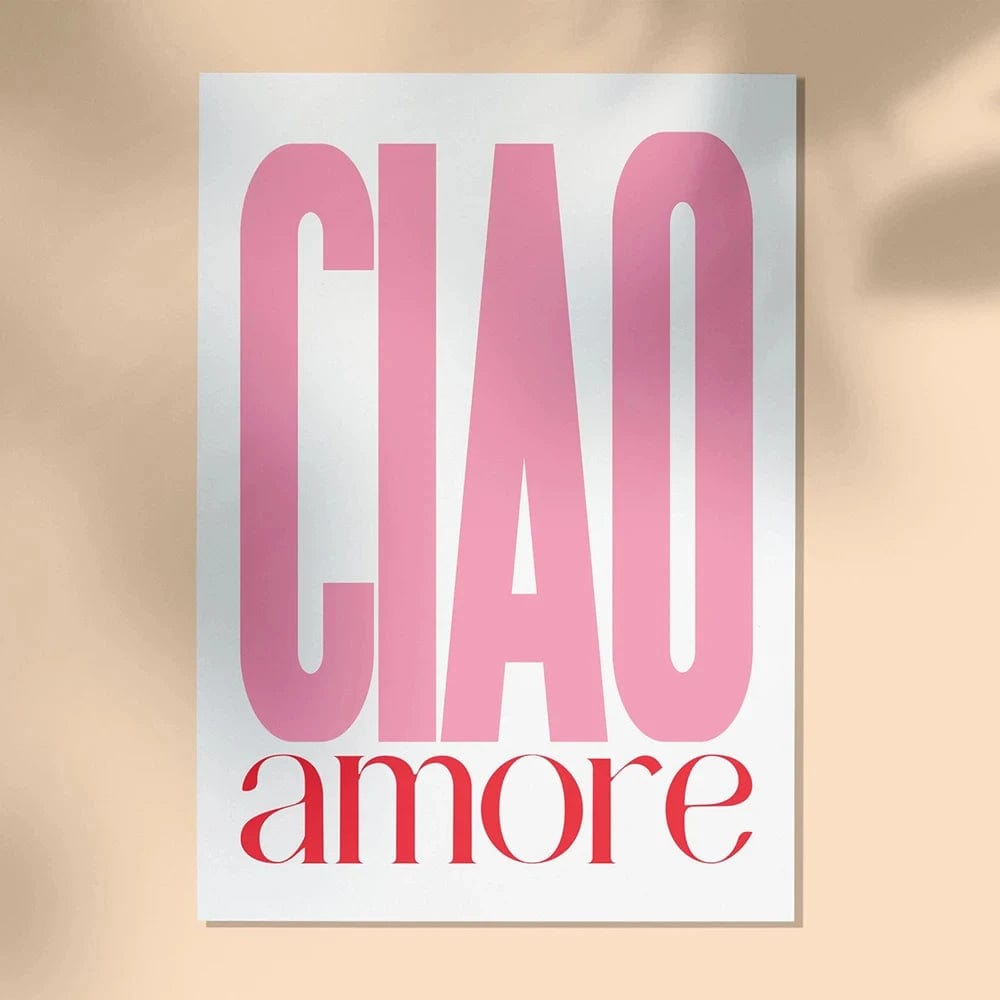 Canvanation 30 / 50x70cm Affiche Citation Ciao Amore Espagnol