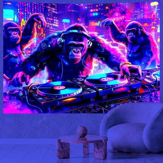 Canvanation WF1063 / 100x150cm Tapisserie  - Dj UV : Ajoutez une ambiance électrisante à votre intérieur