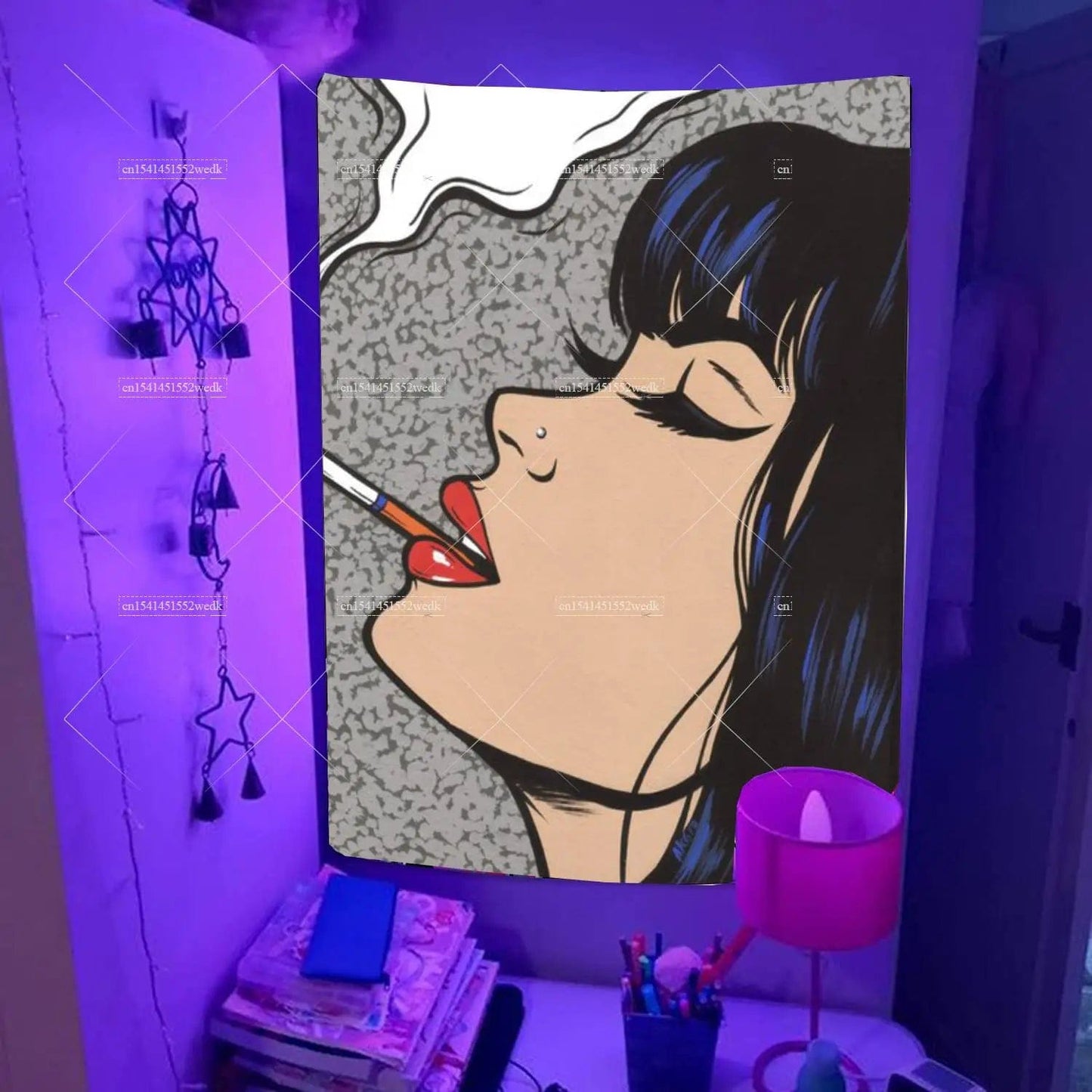 Canvanation GGT193 / 230x180cm Tapisserie UV de fille qui tripe