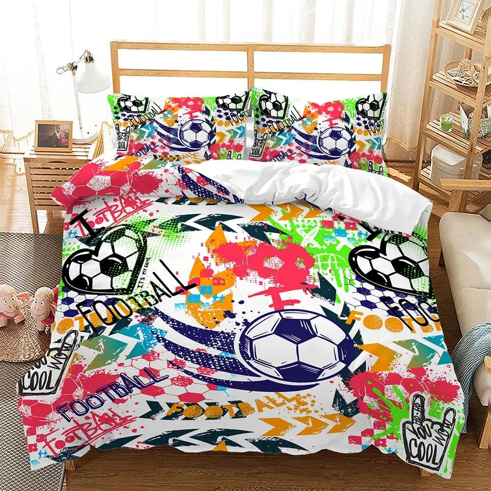 Canvanation 5 / 140X210cm 2PCS Housse De Couette - Football Noir Et Blanc