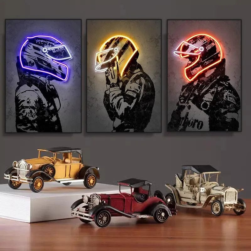 Canvanation Affiche Casque De Moto Neon