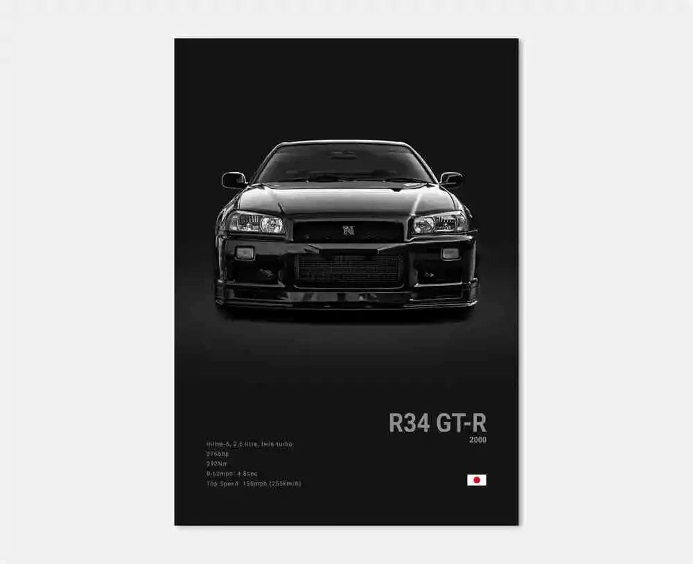 Canvanation 9 / 40x60cm Affiche Voiture Pop Noir Et Blanc Japon