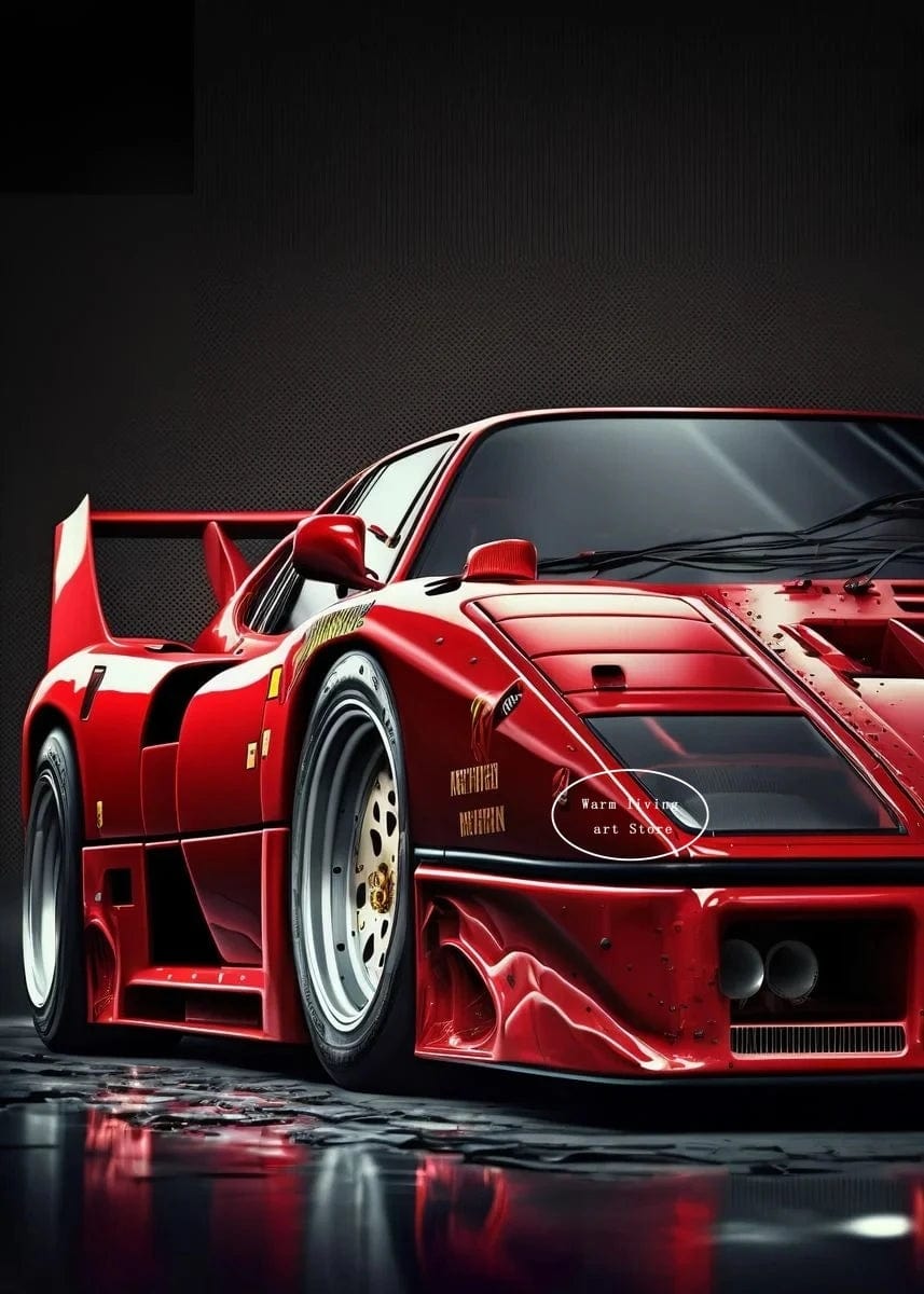 Canvanation 25 / 40x60cm Affiche Voiture De Sport Rouge Ferraris