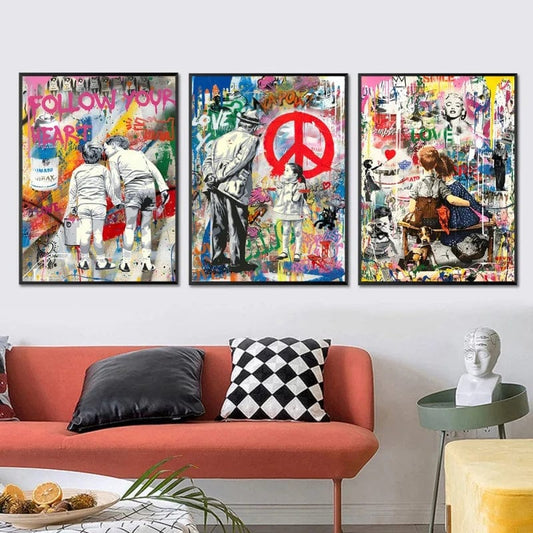 Canvanation Affiche Pop Art Salon Banksy